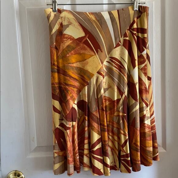 Cache vintage women’s size large leaf print slip on skirt - Picture 3 of 5